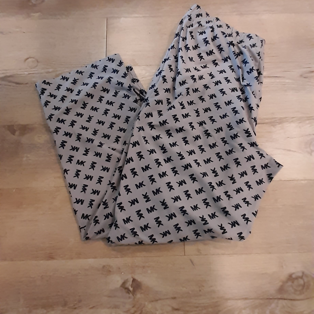 Michael Kors Black and Gray Logo Trousers